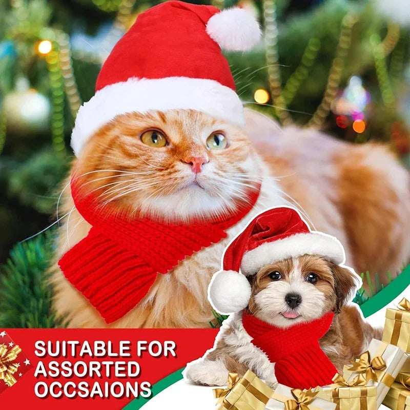Pet Cat Dog Christmas Santa Hat Cap Small Medium Dogs Headwear Xmas New Year Party Cosplay Costume Accessories Pet Supplies