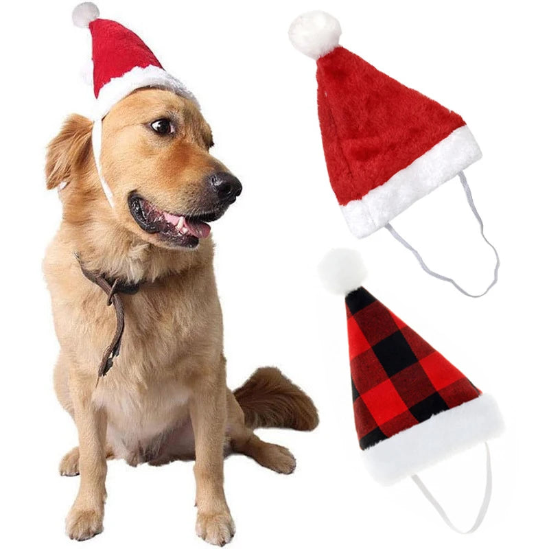 Pet Cat Dog Christmas Santa Hat Cap Small Medium Dogs Headwear Xmas New Year Party Cosplay Costume Accessories Pet Supplies