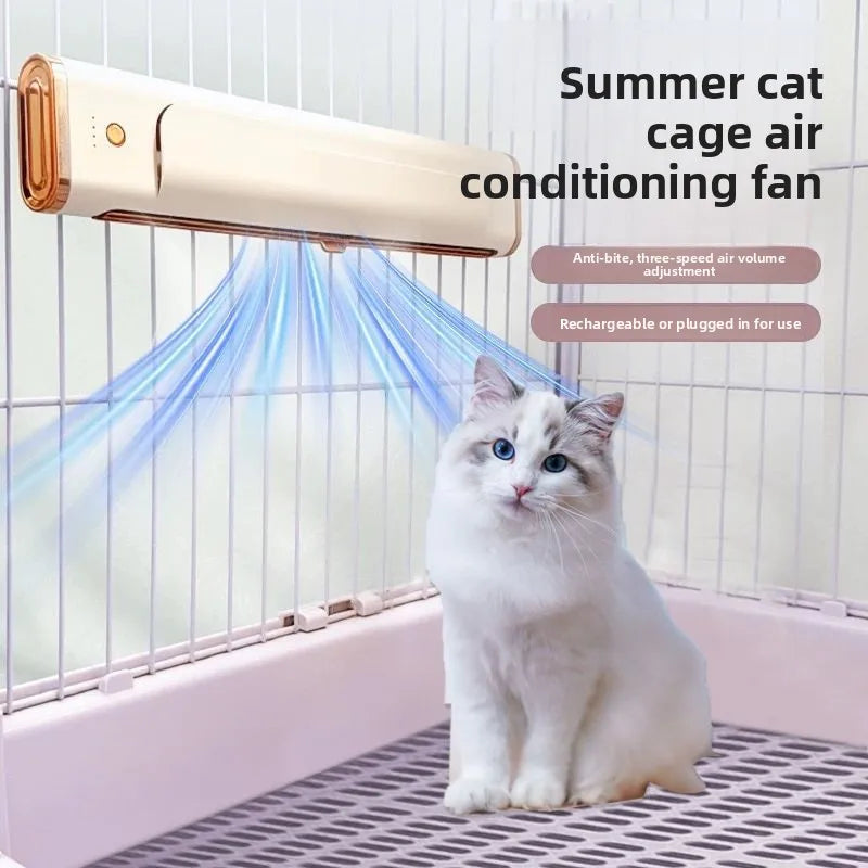 Cat and Dog Cage Fan Summer Cooling Supplies Dog Cage Ventilation Heat Dissipation Fan Deodorizing Toy Three-dimensional