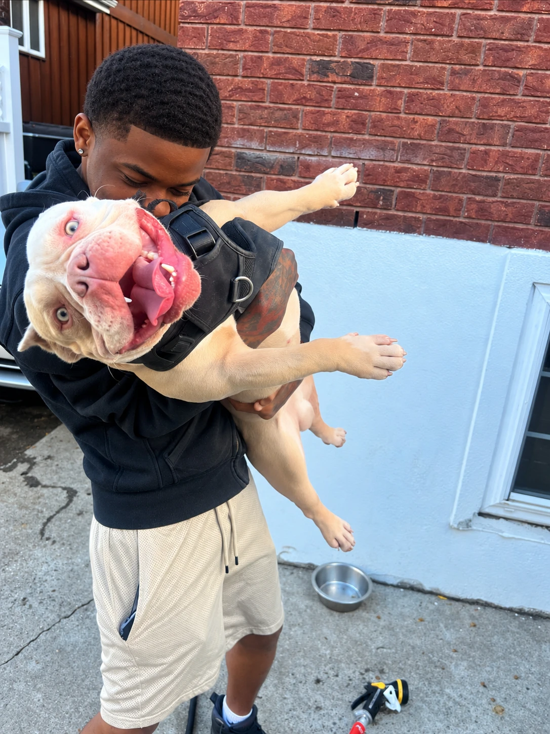 Heart Of Love Pet Care owner holding a happy dog